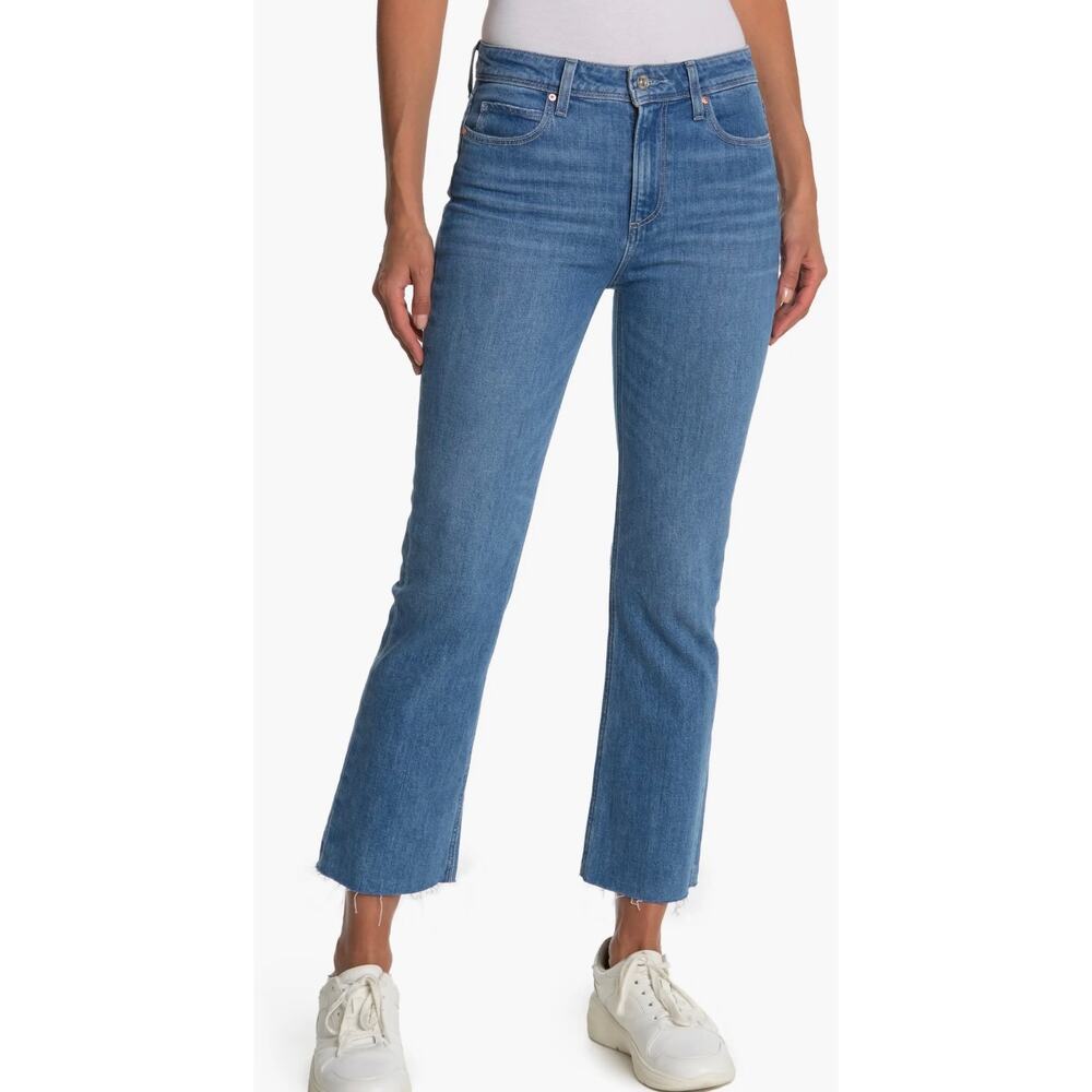 PAIGE Collette Crop Flare Jean in Size 26 Raw Herm
